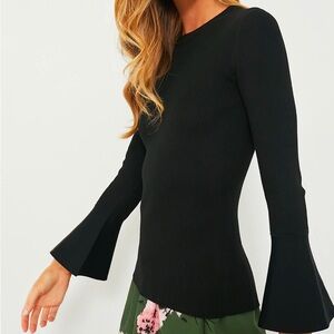 NWT Tuckernuck Black Flared Sleeve Top